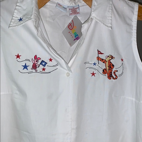 Vintage Disney plus white sleeveless cotton top - Picture 8 of 12